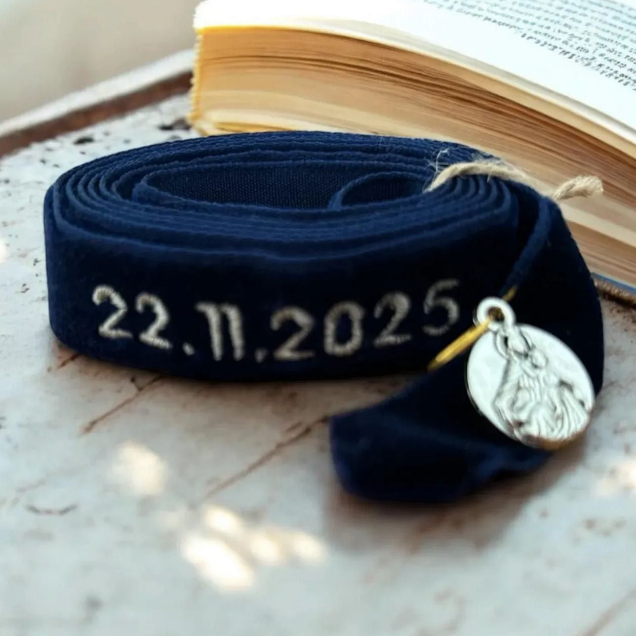 Cinta velvet personalizada ramo novia